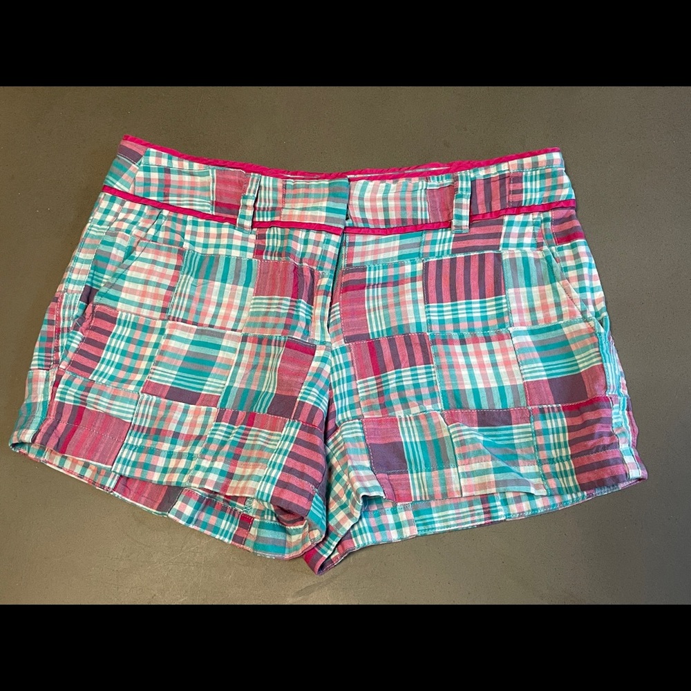 Vineyard vines plaid cotton shorts 0